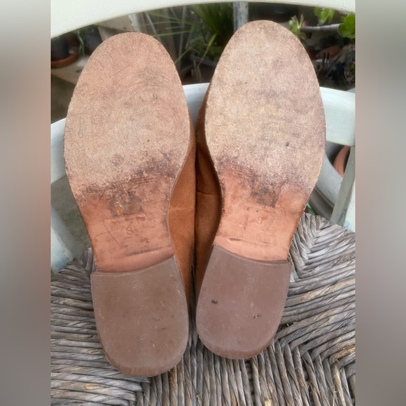 madewell elinor cognac suede penny loafer mules sz. 8 - Picture 11 of 13